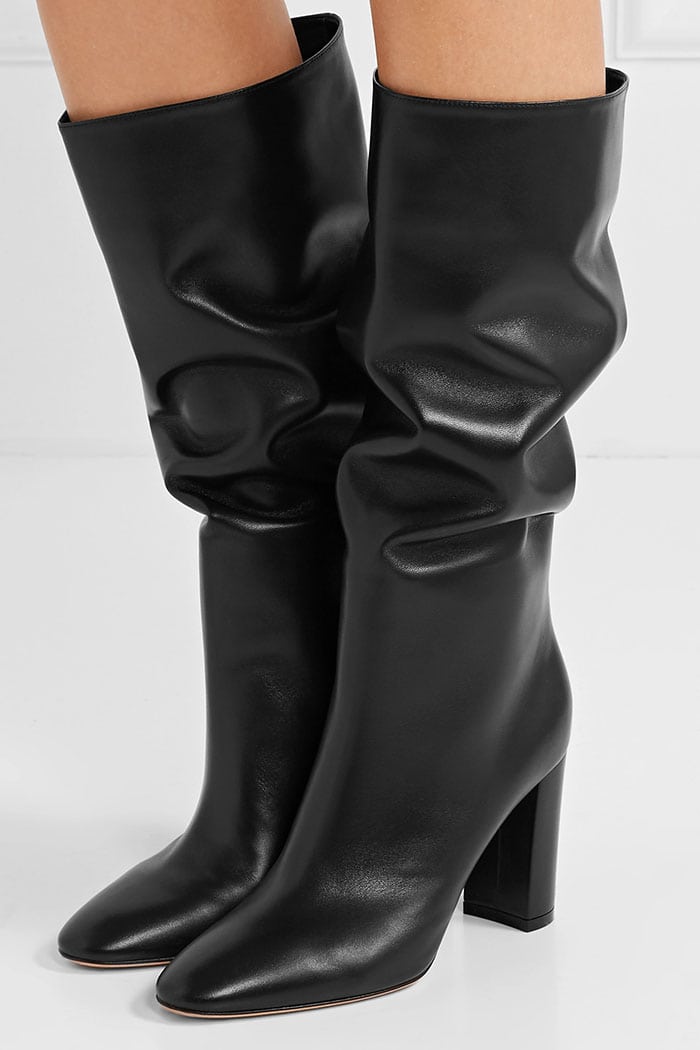 Gianvito Rossi's 'Laura' knee-high boot has been made in Italy from supple leather and is set on a comfortable block heel