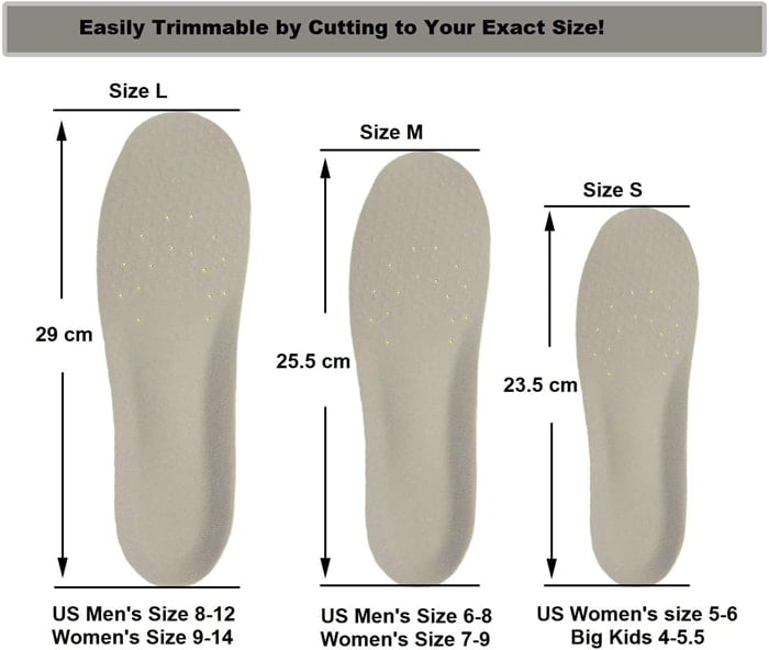 Please follow the sizing instruction for the best fit and customized cushioning