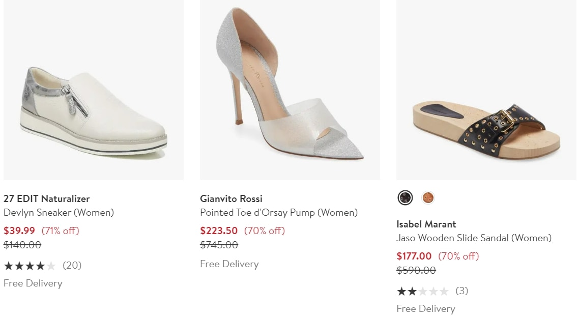 Nordstrom offers up to 70% off shoes from brands such as 27 EDIT Naturalizer, Gianvito Rossi, and Isabel Marant during its Cyber Monday 2022 sale