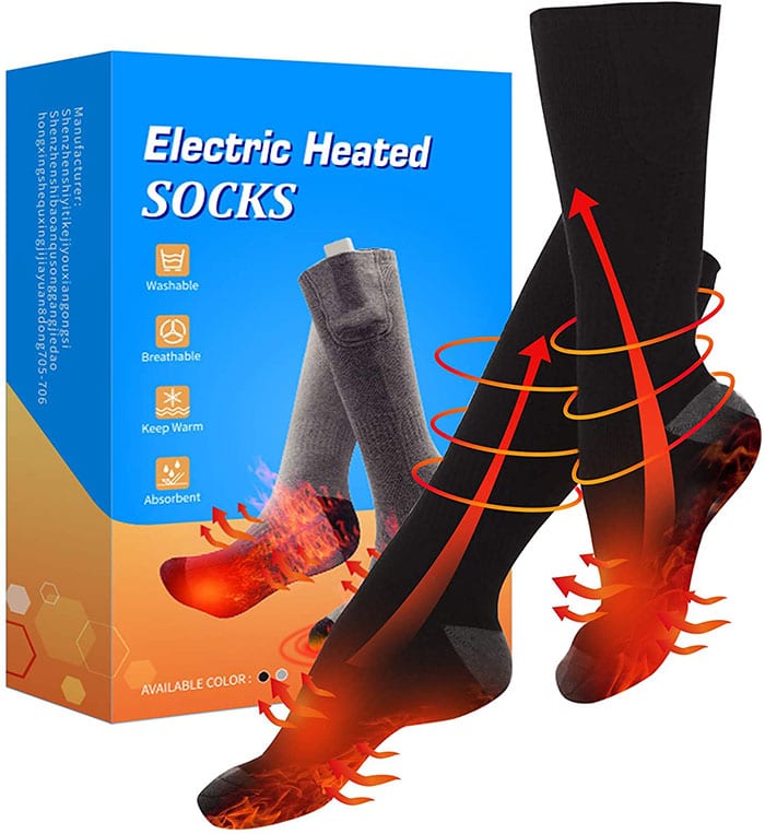 Parner's rechargeable electric heated socks will help your feet stay warm