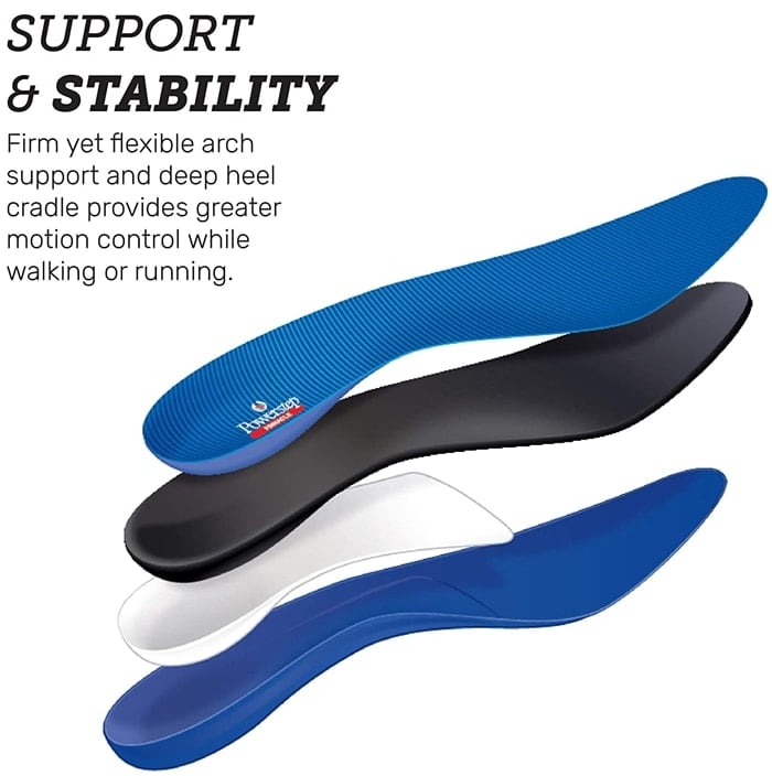 Reach the peak of comfort when you insert these Powerstep Pinnacle insoles in your shoes