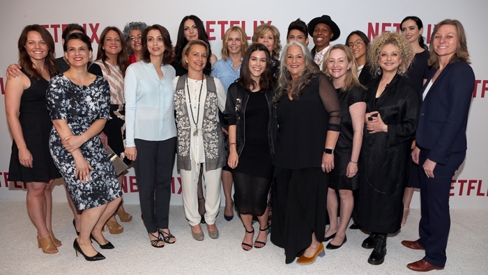 Lisa Nishimura, Laison Goss, Cindy Holland, Jane Wiseman, Cathy Schulman, Jane Fonda, Laura Prepon, Krysten Ritter, Chelsea Handler, Dominique Crenn, Jenji Kohan, Carol Kane, Moira Demos, Laura Ricciardi, Gabrielle Carteris, Abby Fuller, and Lena Waithe at Netflix's Rebels and Rule Breakers celebrating The Women of Netflix