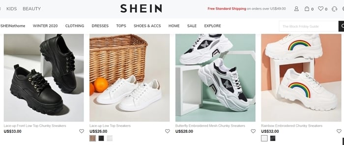 Many shoes and products sold on Shein are knock offs and counterfeits