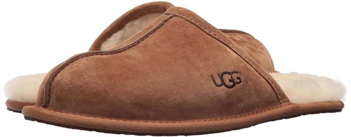 This smart suede slipper is stamped with subtle branding