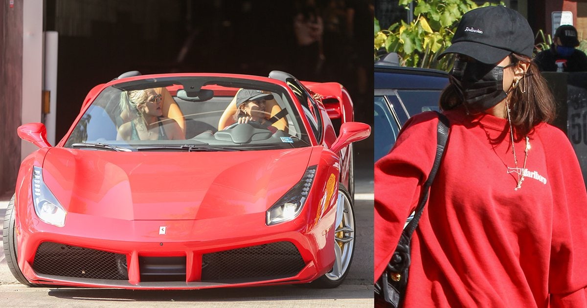 Vanessa Hudgens Drives Red Ferrari 488 Spider in Gymshark