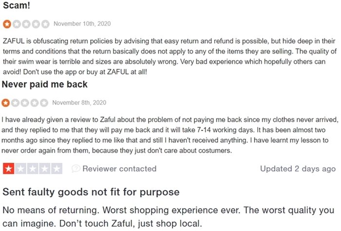 While many of Zaful's customer reviews are fake, the most recent ones are usually the most reliable