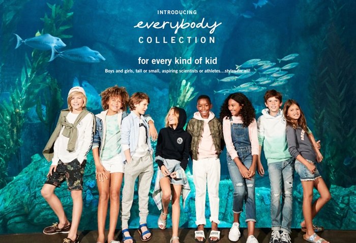 Abercrombie & Fitch has a gender-neutral kids assortment called the “Everybody Collection”