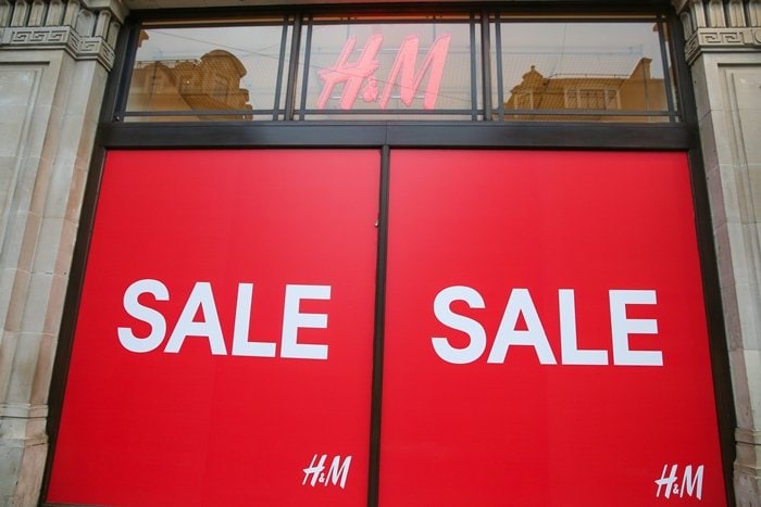 An exterior view of H&M store on Regents Street