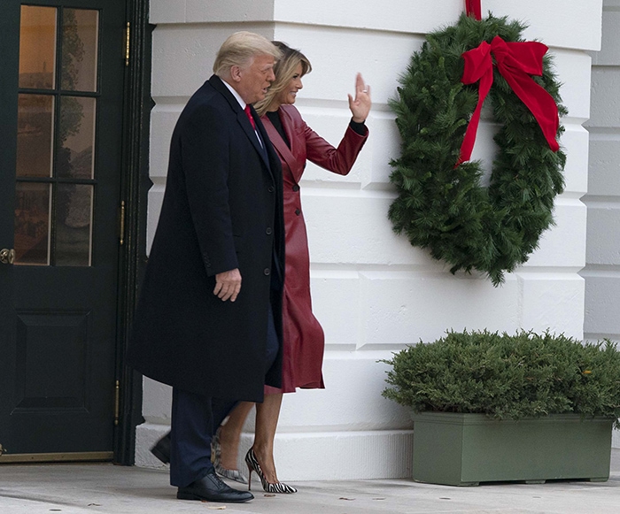 President Donald Trump and First Lady Melania Trump leaving the White House on December 5, 2020