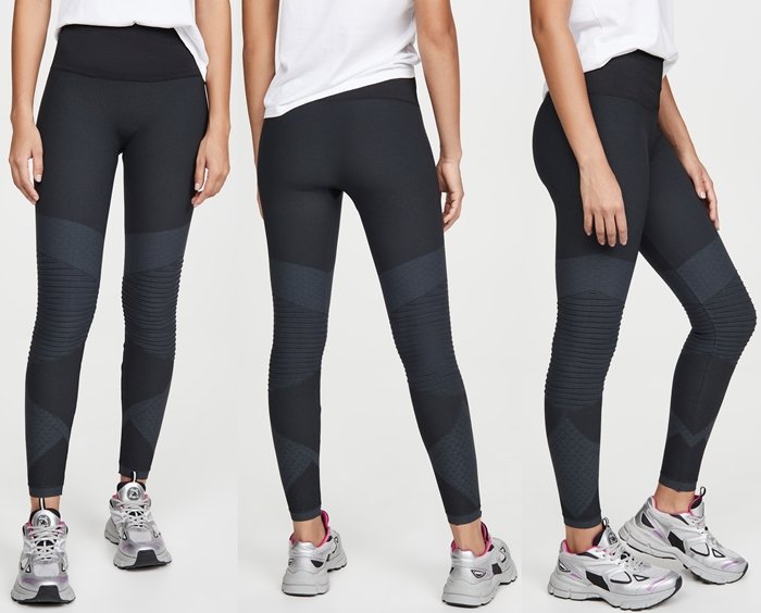 Ribbing at the knees adds a moto touch to Spanx's signature Look At Me Now leggings