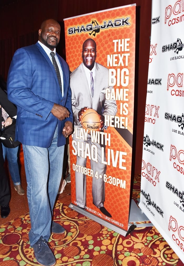 Shaquille O'Neal debuts ShaqBLACKJack, a hybrid slot-table game, at Parx Casino in Las Vegas