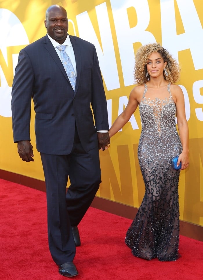 Shaquille O'Neal and Laticia Rolle attend the 2017 NBA Awards