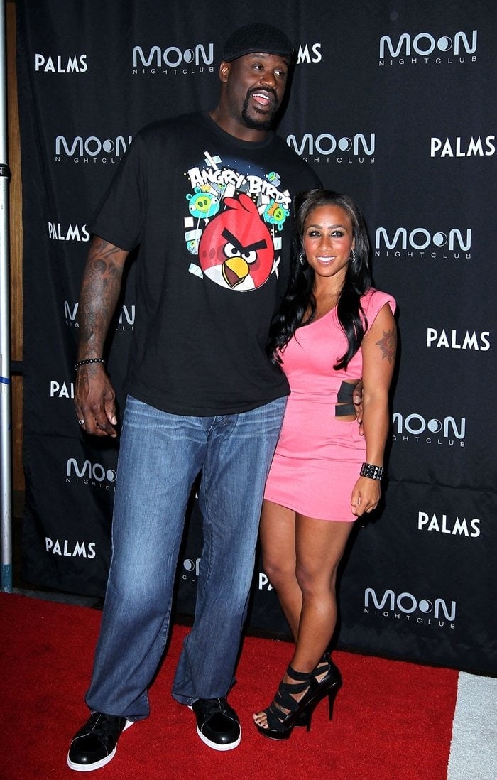 Shaquille O'Neal and his girlfriend Nicole "Hoopz" Alexander host his retirement party