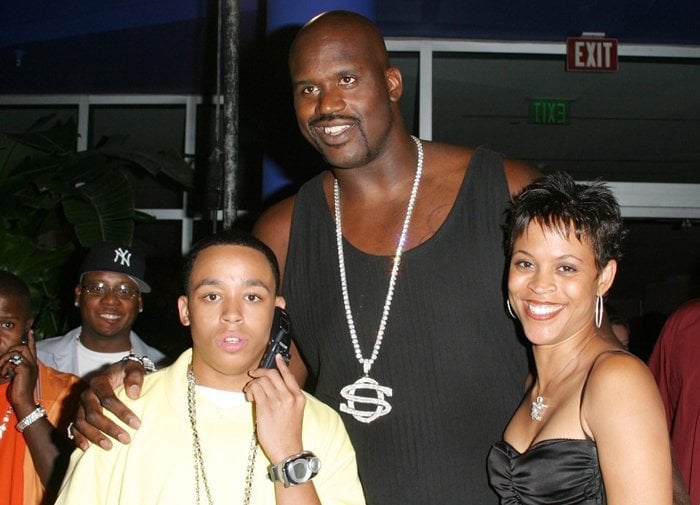 Shaquille O'Neal and his wife Va'Shaundya Karlette "Shaunie" O'Neal and their son Shareef Rashaun O'Neal