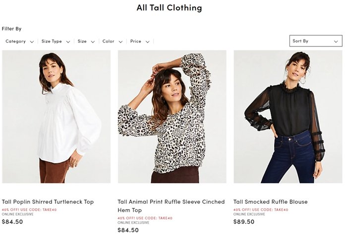 Ann Taylor's tall women's clothing collection features styles with an extended length, torso, and inseam so the fit is just right