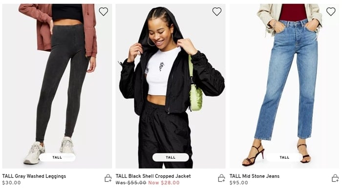 Shop trending clothing designed just for women 5' 9" and over at Topshop