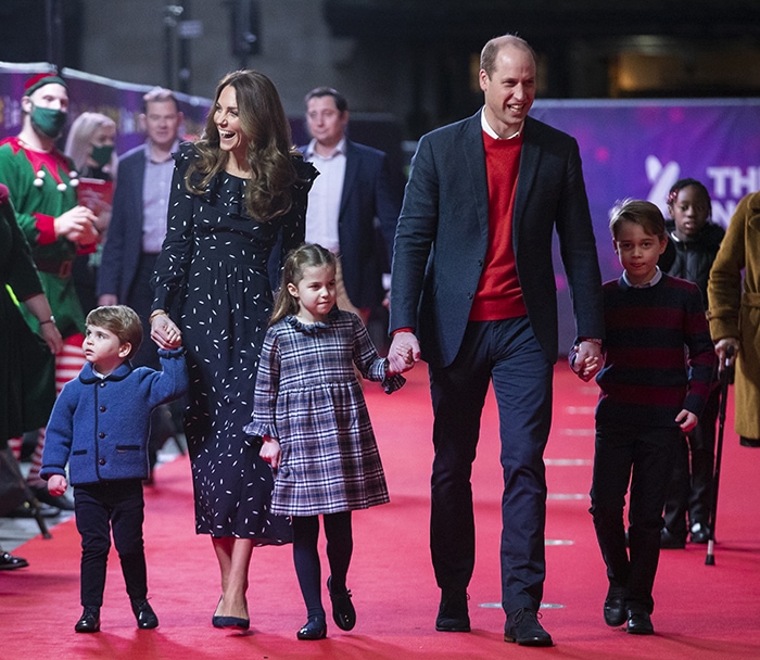 The Duke and Duchess of Cambridge make their red carpet debut with the Royal kids at The London Palladium on December 11, 2020