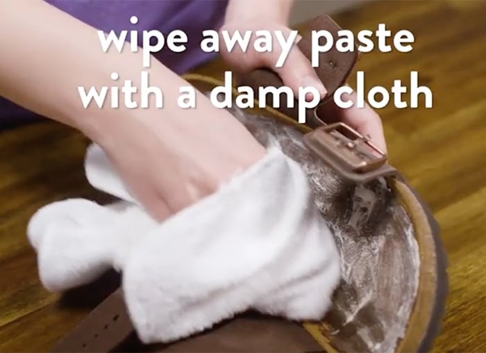 Wipe away the formula using a damp cloth