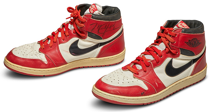 Michael Jordan's signed Air Jordan 1 High OG Chicago was sold for more than half a million dollars