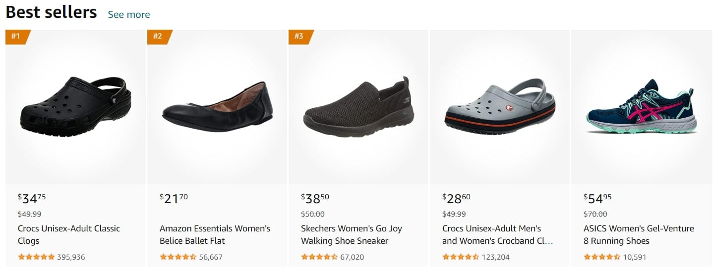 Amazon is one of the cheapest places to buy shoes online