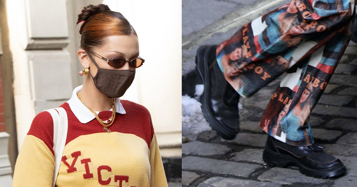Bella Hadid Rocks Bode Victoria Sweater and Soulland Playboy Pants
