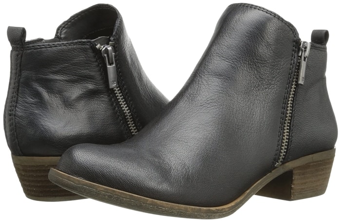 Comfortable almond toe Basel leather flat booties from Lucky Brand