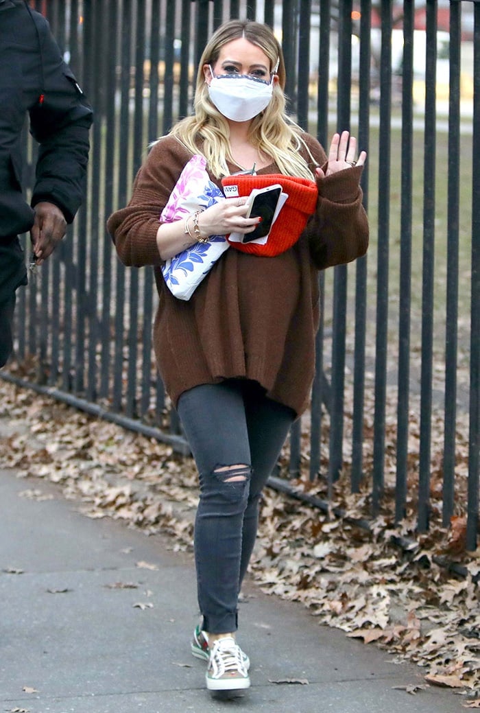 Hilary Duff arrives on the Younger set in New York City on January 16, 2021