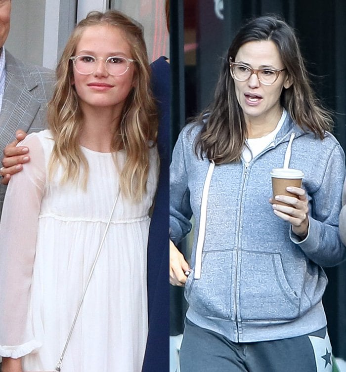 Jennifer Garner and her mini-me, Violet Affleck, displaying their similar features and charm