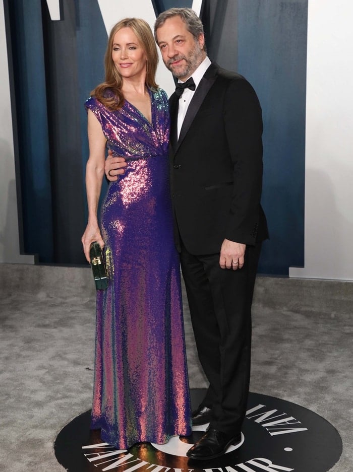 Leslie Mann and Judd Apatow attend the 2020 Vanity Fair Oscar Party