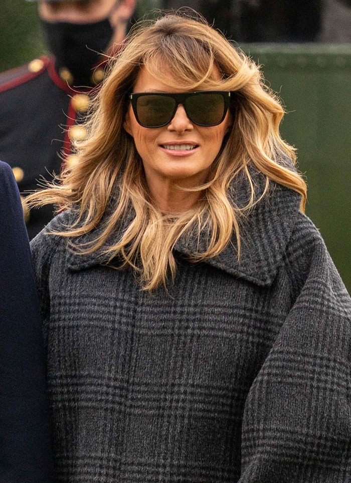 Melania Trump styles her winter look with Saint Laurent sunglasses