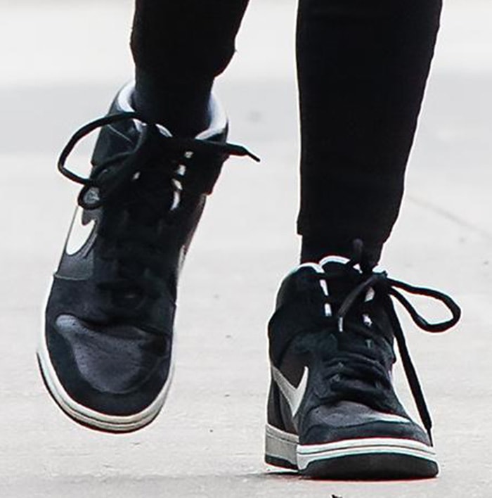 Nicky Hilton dressed down a little with Nike SB Dunk High sneakers