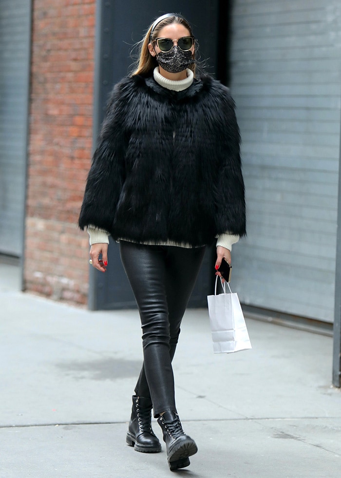 Olivia Palermo goes solo shopping in Brooklyn on January 11, 2021