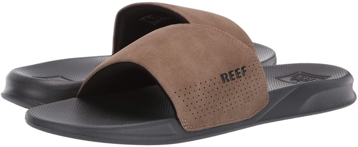 Head to the beach in easy style with this waterproof and machine washable Reef slide sandal