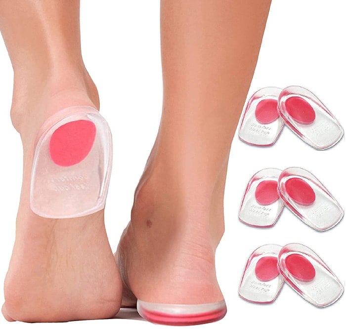 Use gel heel cups for planters fasciitis and foot pain