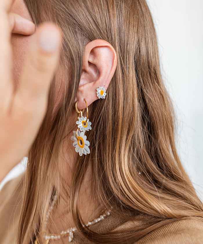Wald Berlin is renowned for its incorporation of natural elements into their jewelry designs, and the Daisy Just a Friend earrings are a prime example of this