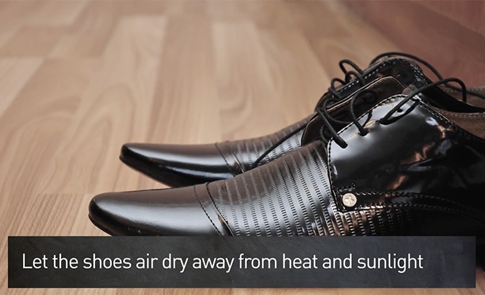 Give your leather shoes and boots plenty of time to dry in the open air