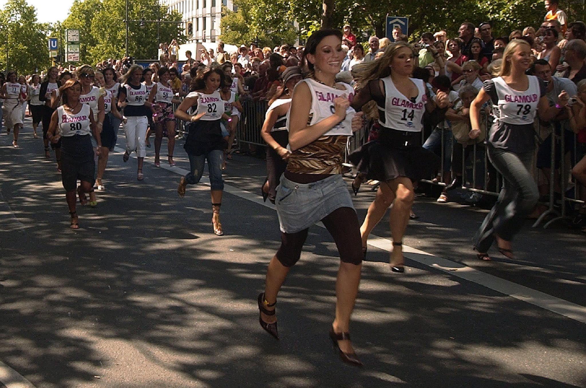 German edition of Glamour magazine invited 100 women to run in high heels in Berlin in 2006