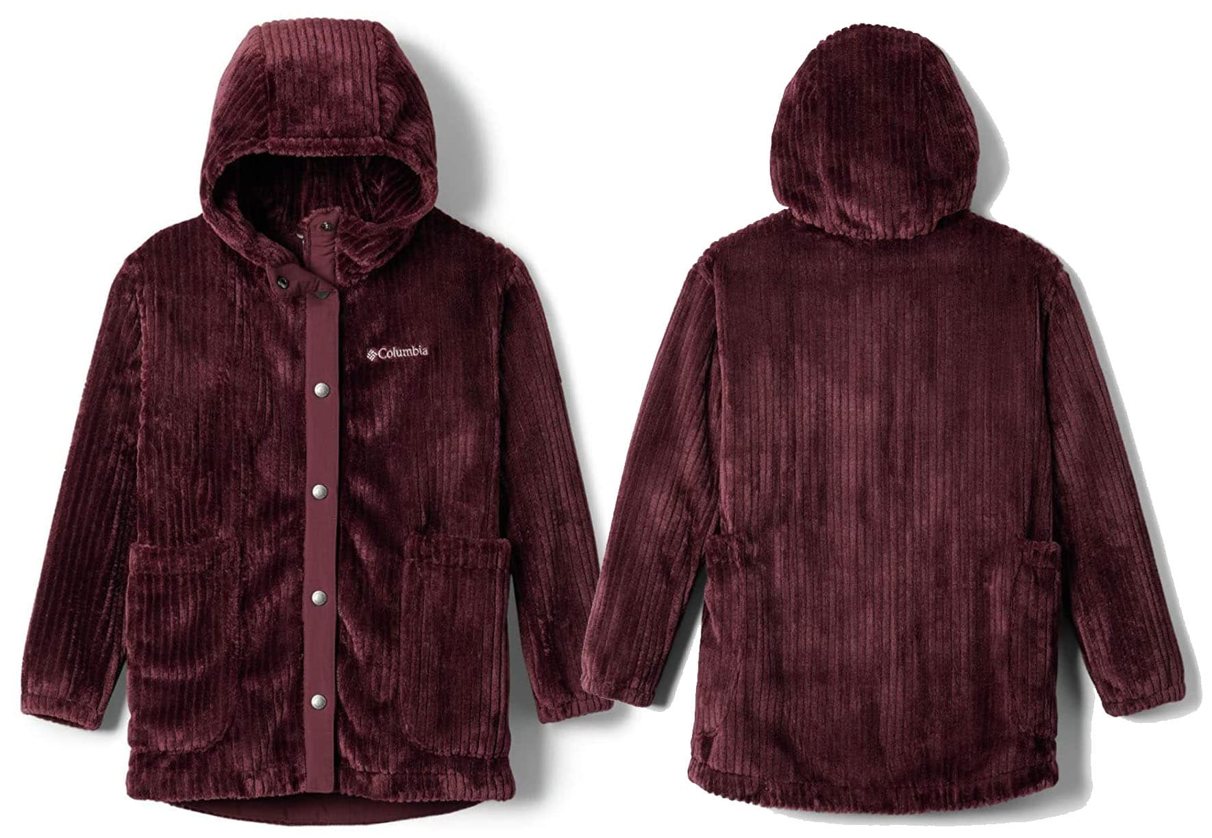 Pretty and comfy, the Fire Side jacket features velvety soft fleece inside and out