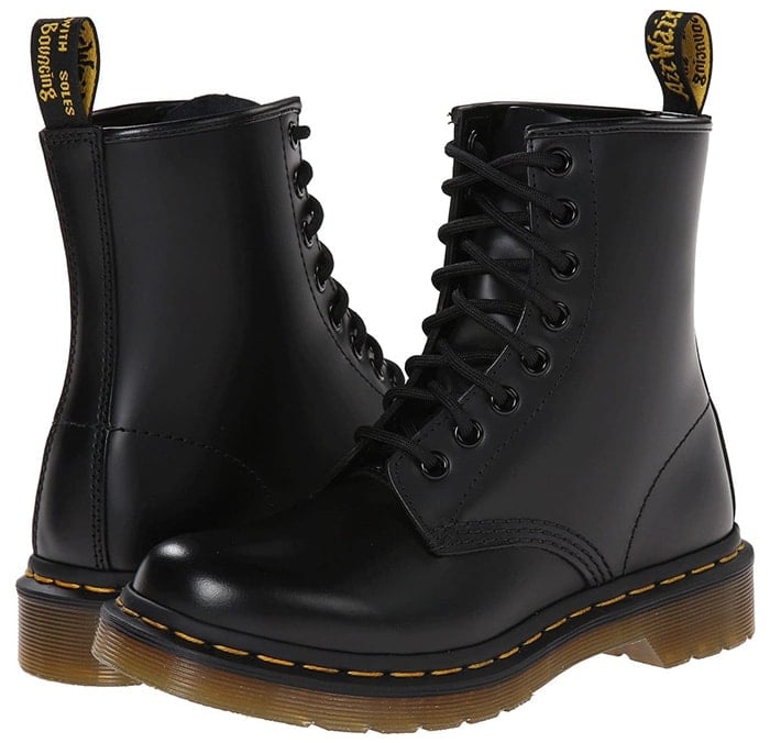 The iconic Dr. Martens 1460 boots add an edgy twist to joggers, perfect for channeling that 90s vibe with a modern flair