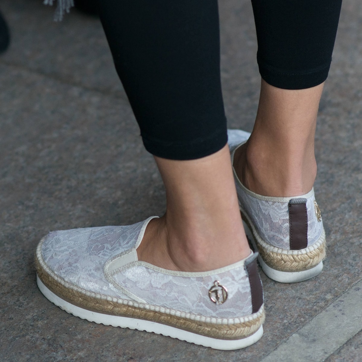 You can make your favorite leggings look chic with a pair of espadrilles