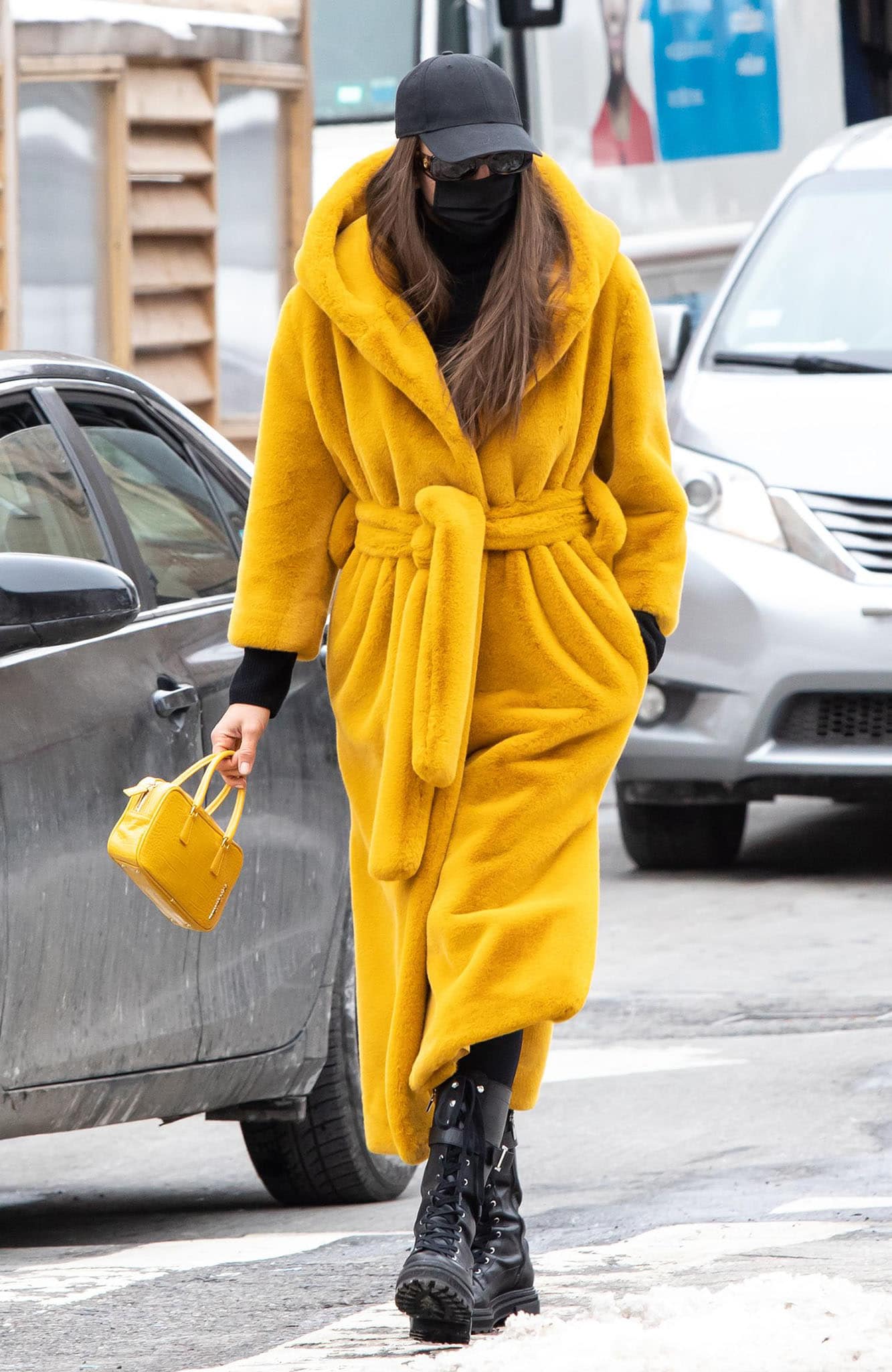 Irina Shayk explores her street style with bright-colored outfits