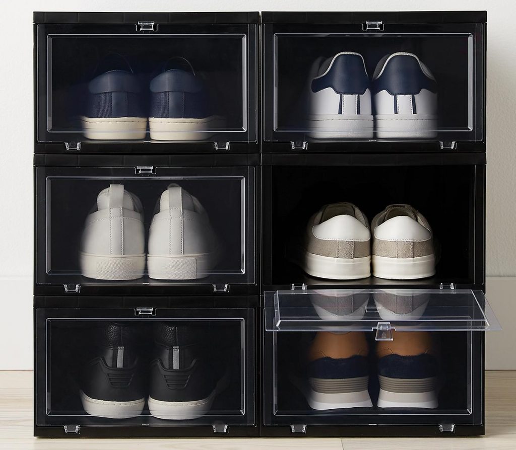 drop front shoe box black