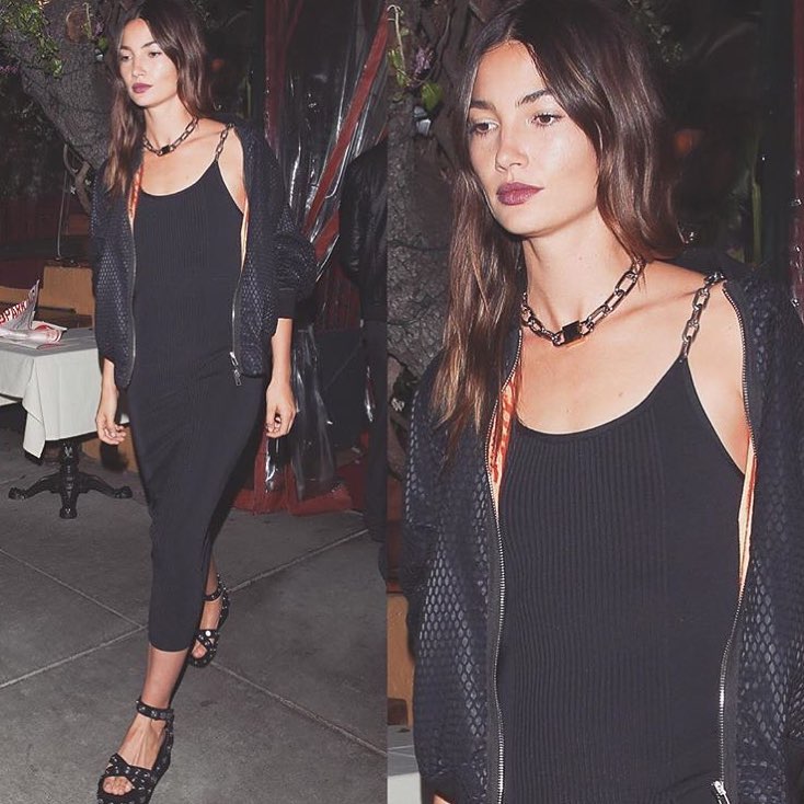 Lily Aldridge wears chunky Alexander Wang 