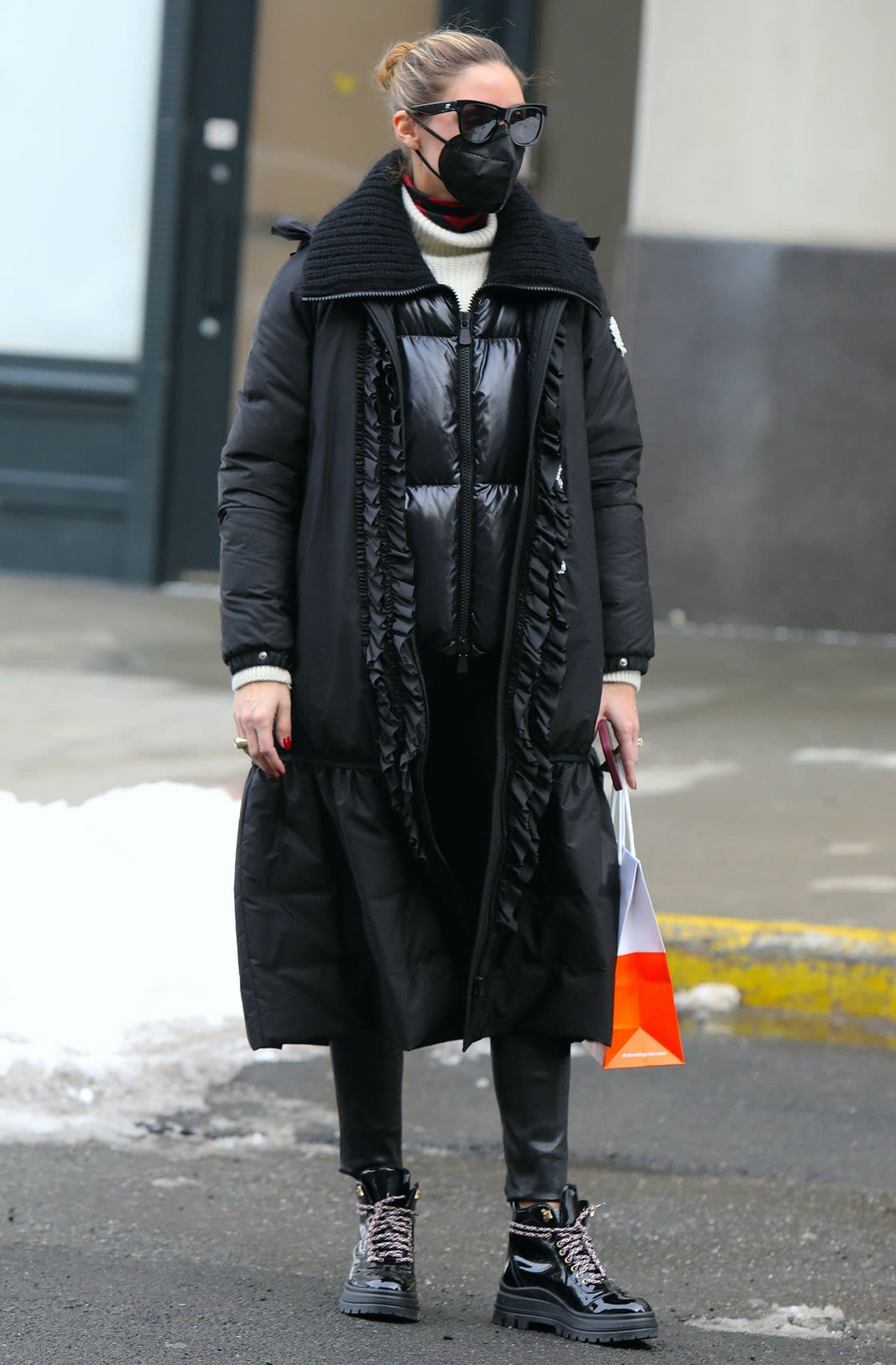 Olivia Palermo braves the New York City snowstorm on February 12, 2021