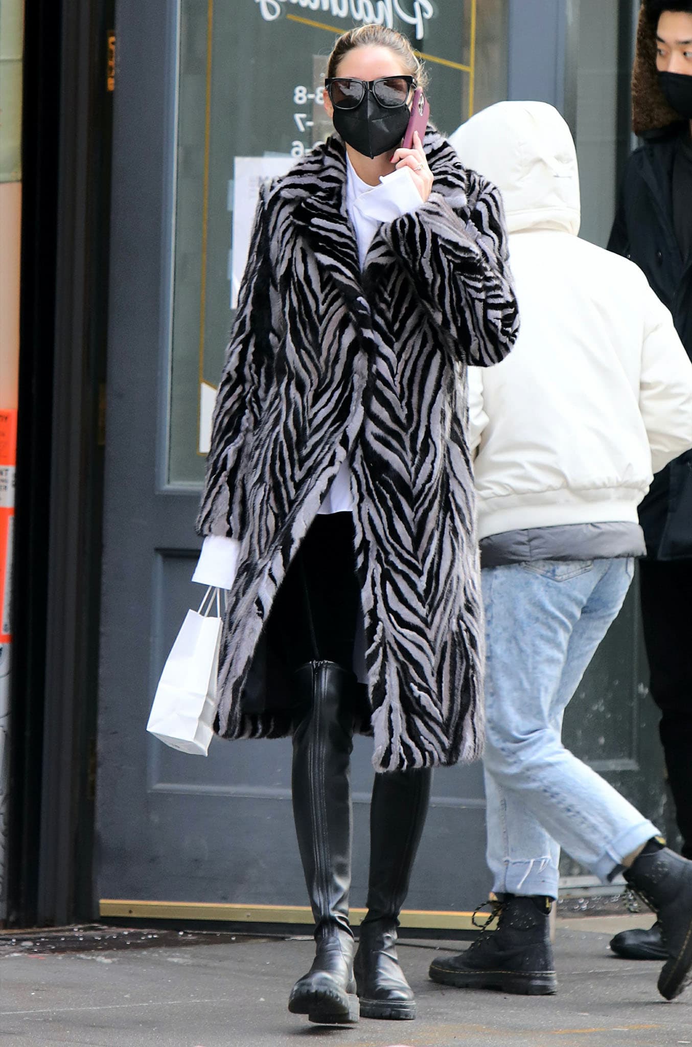 Olivia Palermo takes a solo stroll in Downtown, Manhattan on February 3, 2021