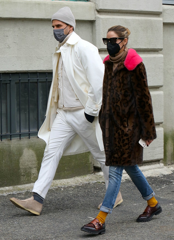 Johannes Huebl and Olivia Palermo out for lunch in Dumbo, Brooklyn on January 31, 2021