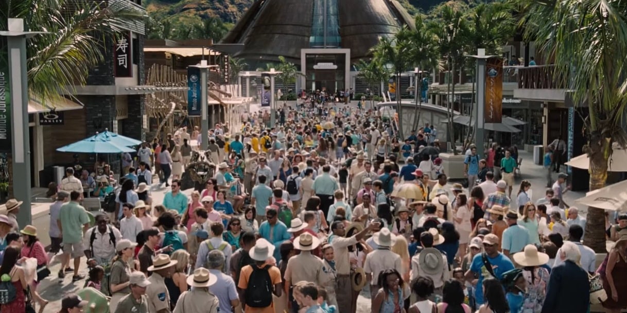 This set from Jurassic World was built on the Six Flags New Orleans parking lot