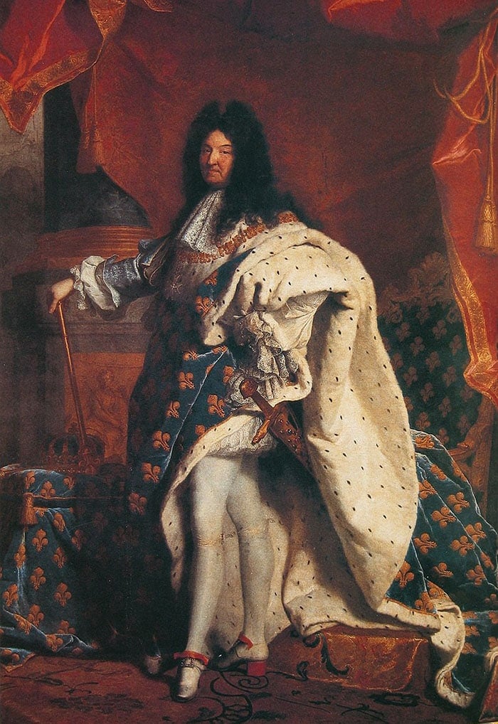 A portrait of Louis XIV in heels as a symbol of status