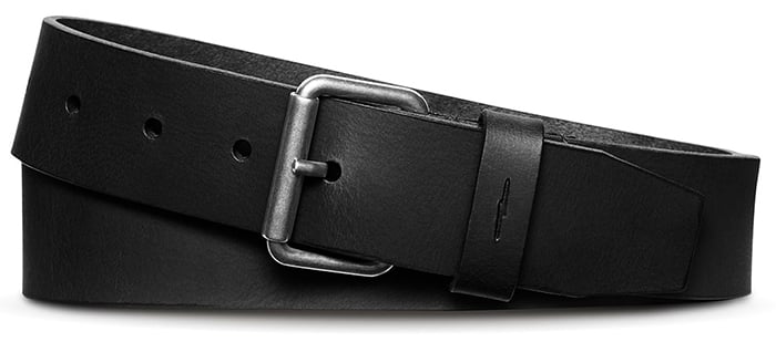 Team your black shoes with a black belt like this simple Shinola leather belt