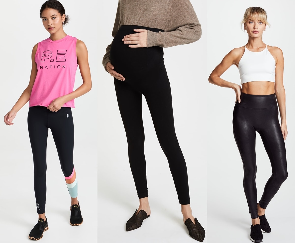 Wear simple slip-on sneakers or shoes with leggings or yoga pants for an easy-casual style